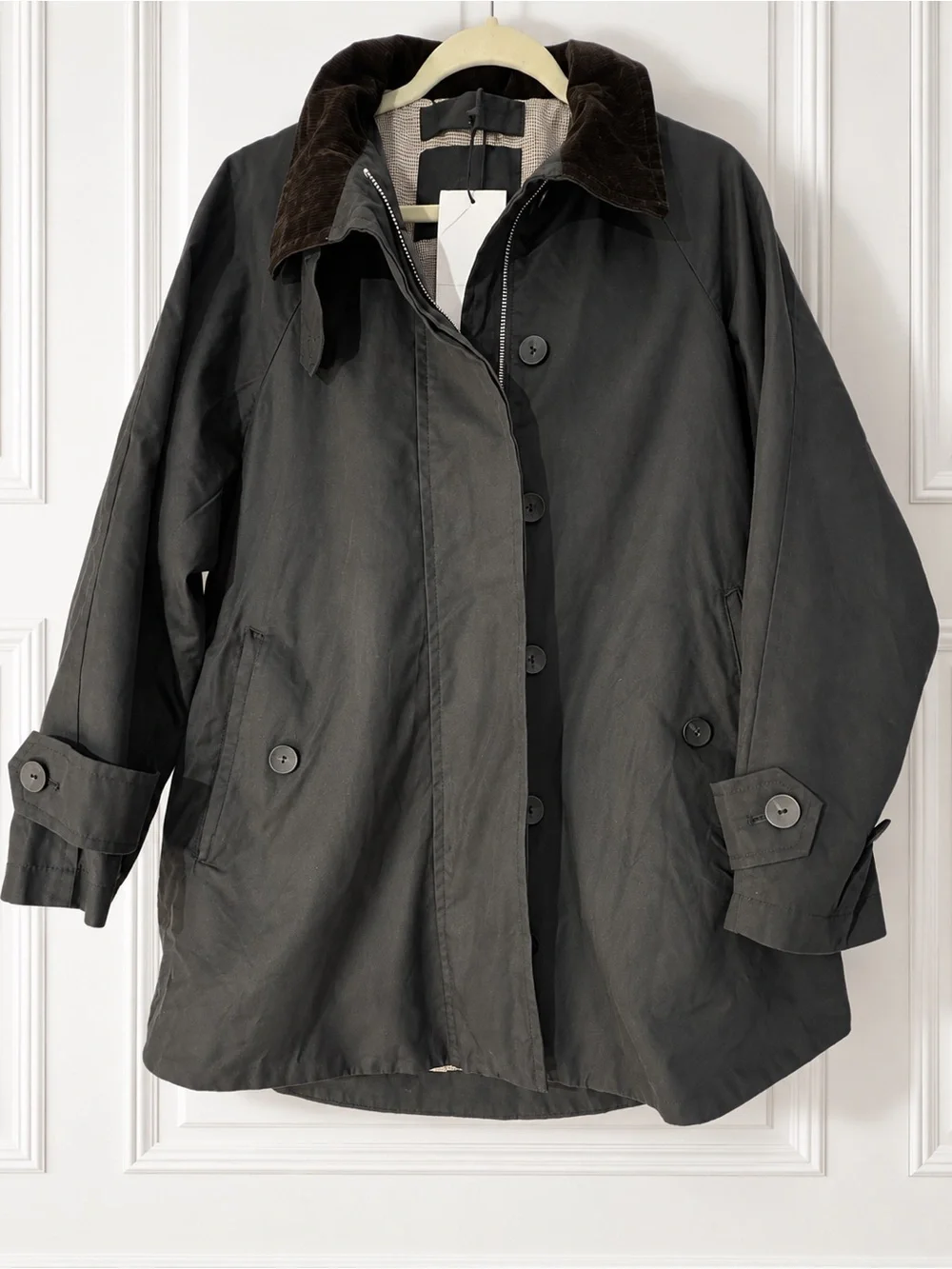 Zara ZW Collection Hooded Parka Jacket Plaid Lined S NWT